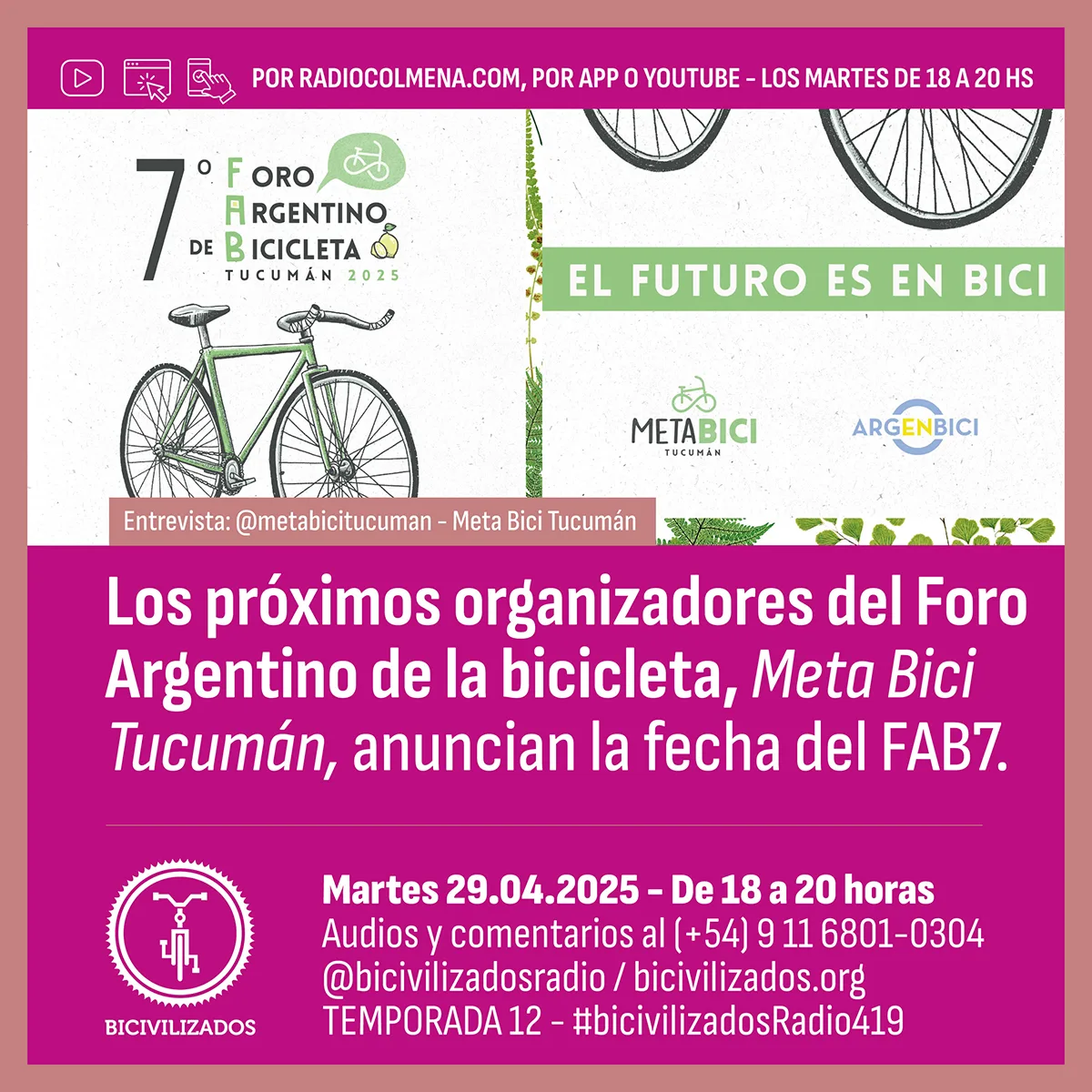 bicivilizados_radio_419_entrevista copia Foro Argentino de la Bici en Tucumán en Argentina